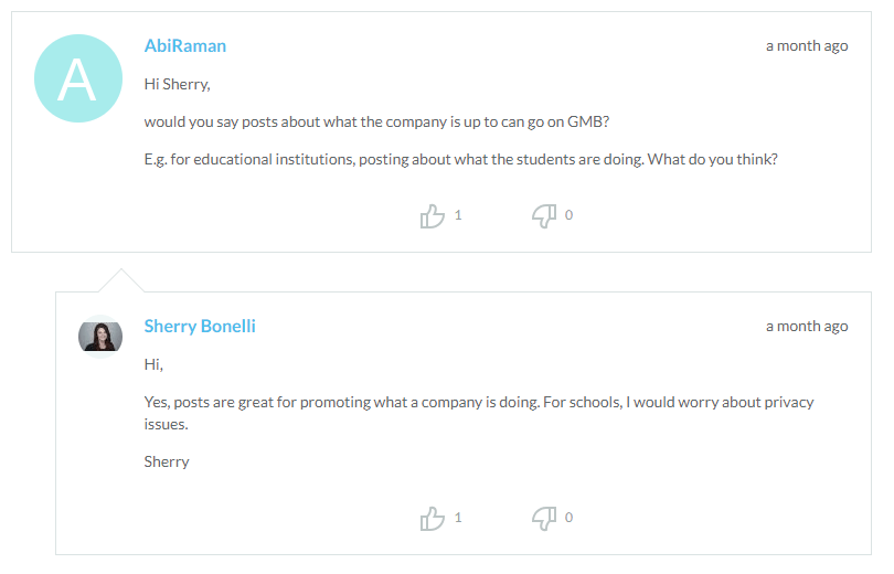 answering to comments