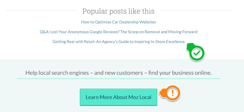moz recommended articles and cta