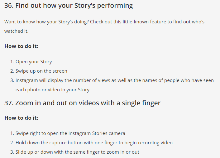 same format for tips