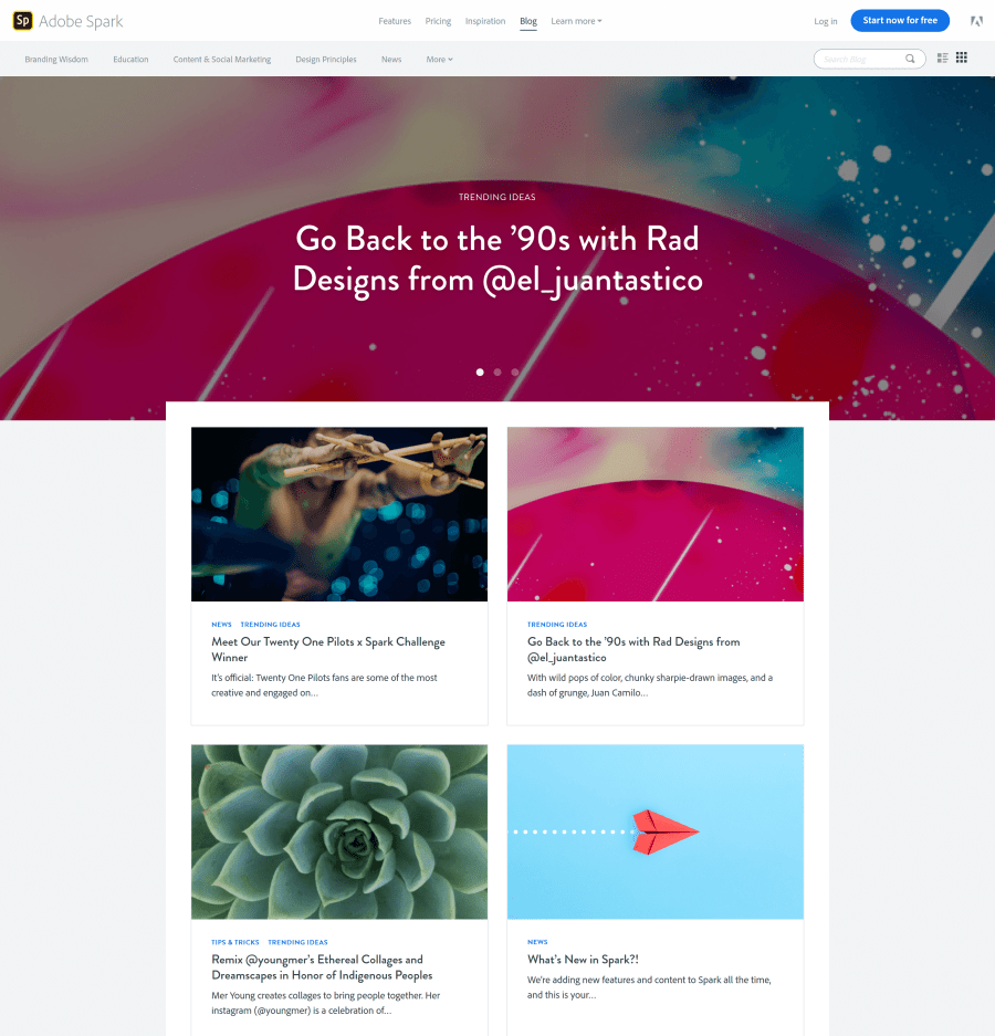 adobe spark company blog