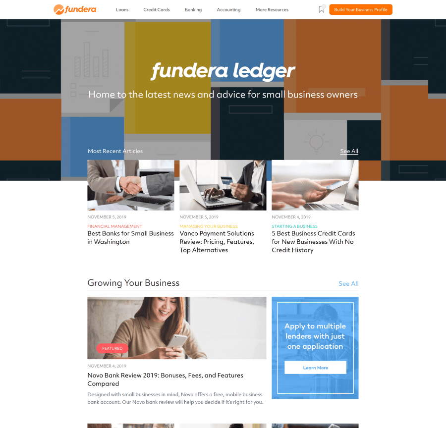 fundera blog homepage