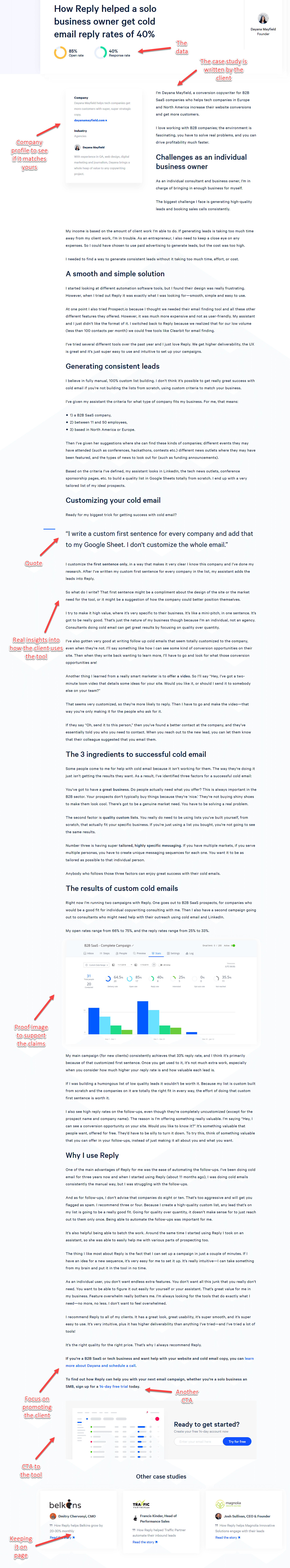 Reply long case study sample